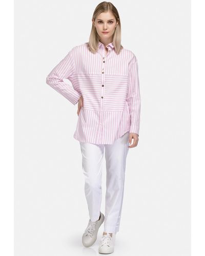 HELMIDGE Hemdbluse mit Streifen-Muster - Pink