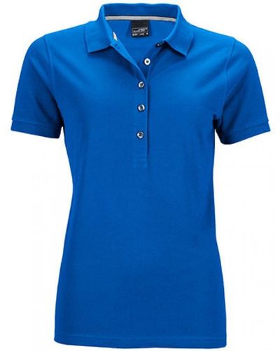 James & Nicholson Poloshirt Pima Polo / feine Piqué-Qualität - Blau