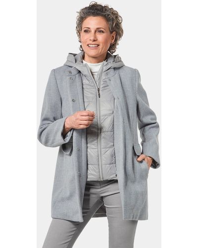 Goldner Kurzmantel Kurzgröße: Mantel mit herausnehmbarem Steppfutter - Grau