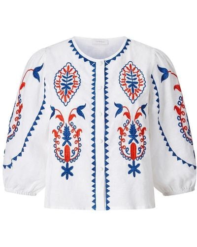Rich & Royal Blusenshirt embroidery blouse - Blau