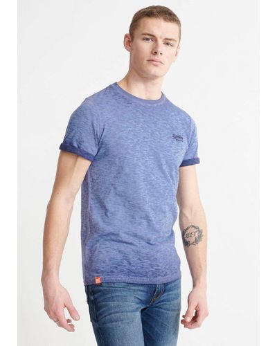 Superdry T-Shirt OL LOW ROLLER TEE - Blau