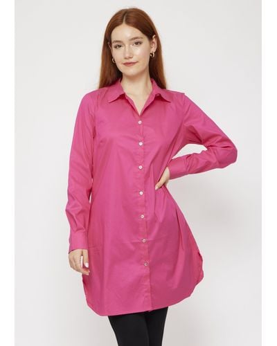 VICCI Germany Klassische Bluse aus Baumwolle mit Stretch Anteil - Pink