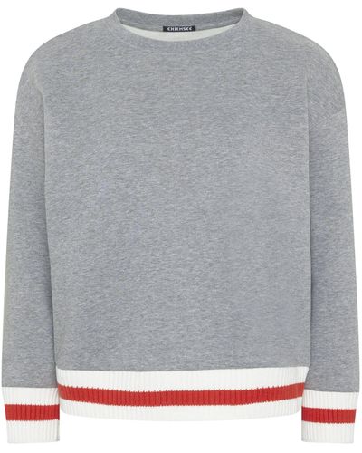 Chiemsee Sweatshirt Sweater mit Stricksäumen 1 - Grau