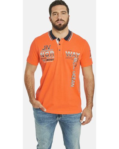 Jan Vanderstorm Poloshirt JERKER aus weichem Baumwoll-Piqué - Orange