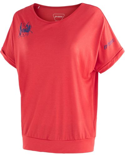 Maier Sports T-Shirt Setesdal W Kurzarmshirt für Wandern und Freizeit - Rot
