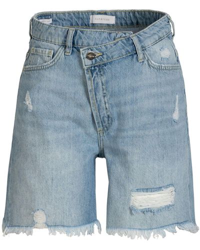 Rich & Royal Shorts Jeansshorts mit gekreuztem Bund Gots - Blau