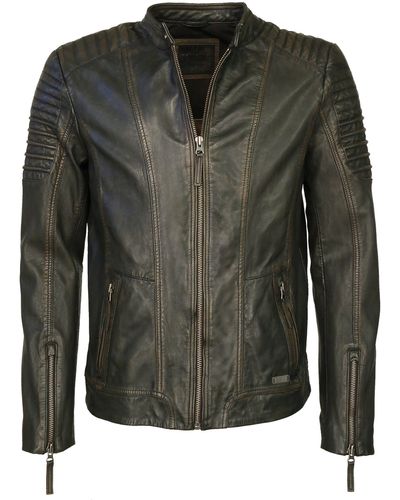 Mustang Lederjacke Parker - Grün