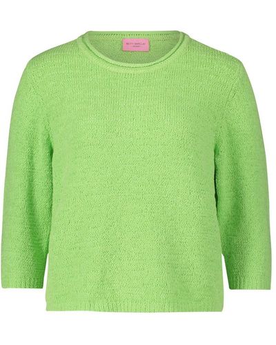 Betty Barclay Sweatshirt Strickpullover Kurz 3/4 Arm, Jade Lime - Grün