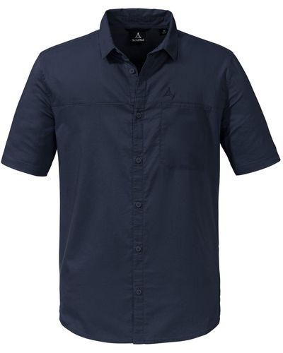 Schoeffel Ö Kurzarmhemd M Shirt Triest Kurzarm-Hemd - Blau