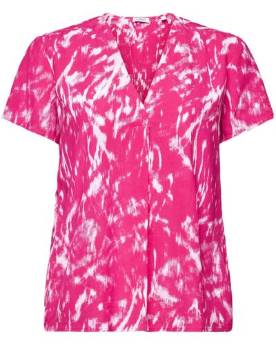 Esprit Shirtbluse SKI/V Neck Blou - Pink
