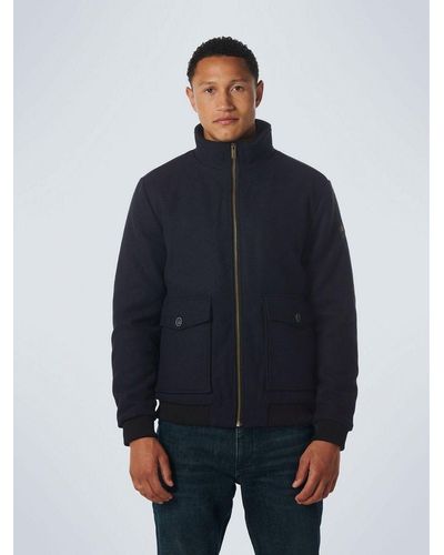 No Excess Anorak Jacket Short Fit With Wool 2 Colour - Blau