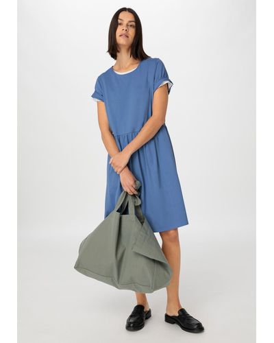 HESSNATUR Jerseykleid Mini Regular aus reiner Bio-Baumwolle (1-tlg) - Blau