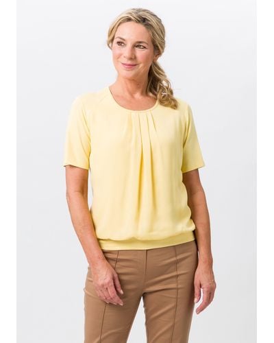 FRANK WALDER Blusenshirt mit modischer Faltenpartie vorne - Gelb
