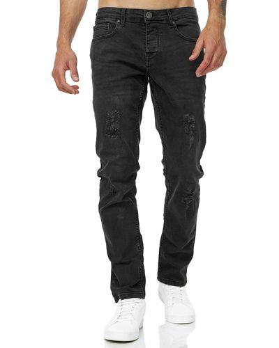 Tazzio Slim-fit-Jeans 16525 Stretch mit Elasthan & im Destroyed-Look - Schwarz