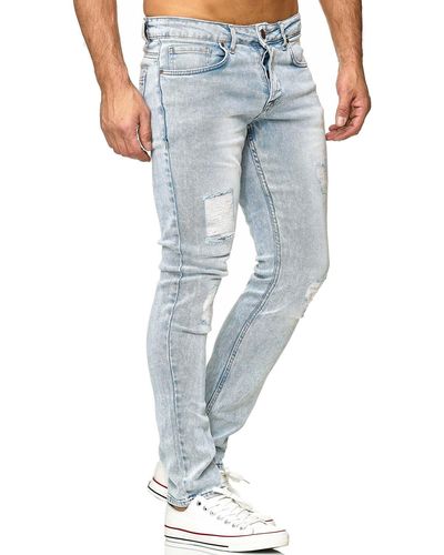 Tazzio Slim-fit-Jeans 16525 Stretch mit Elasthan & im Destroyed-Look - Blau