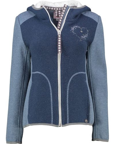 Spieth & Wensky & Janker Strickjacke Binz blau im Materialmix