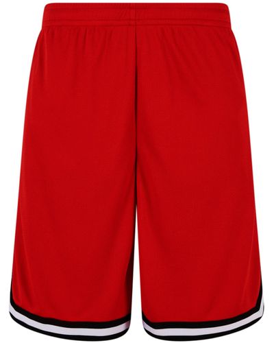 Urban Classics Stoffhose Stripes Mesh Shorts (1-tlg) - Rot