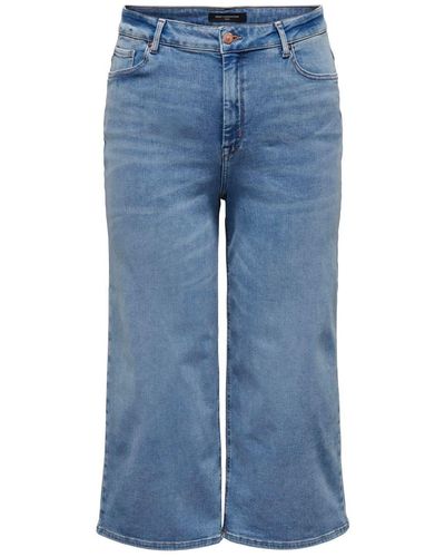 Only Carmakoma High-waist-Jeans CARADISON HW WIDE CROP DNM CROS351 - Blau
