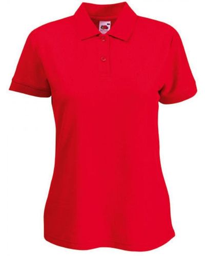 Fruit Of The Loom Lady-Fit 65/35 Poloshirt - Rot
