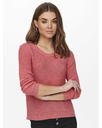 ONLY Strickpullover ONLGEENA XO L/S PULLOVER KNT NOOS - Pink