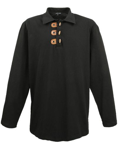 Lavecchia Langarm-Poloshirt Übergrößen Shirt LV-604 Langarmshirt - Schwarz