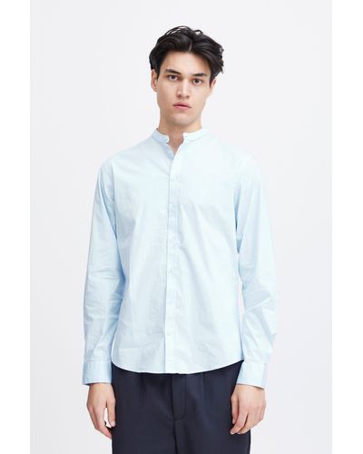 Casual Friday Langarmhemd CFAnton LS CC stretch shirt klassiches Businesshemd mit kleinem Stehkragen - Weiß
