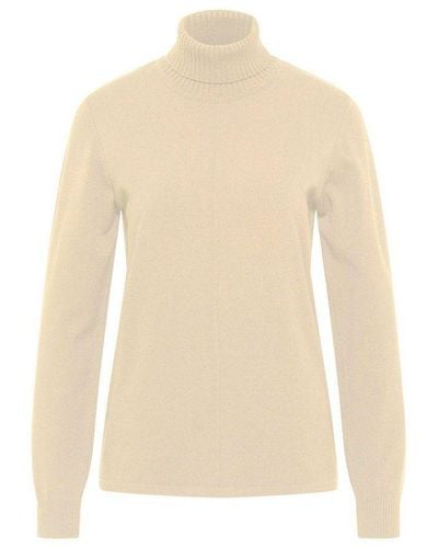 BARBARA LEBEK Longpullover uni (1-tlg) - Natur