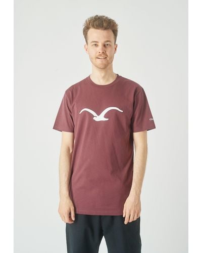 CLEPTOMANICX T-Shirt Mowe mit klassischem Print - Rot