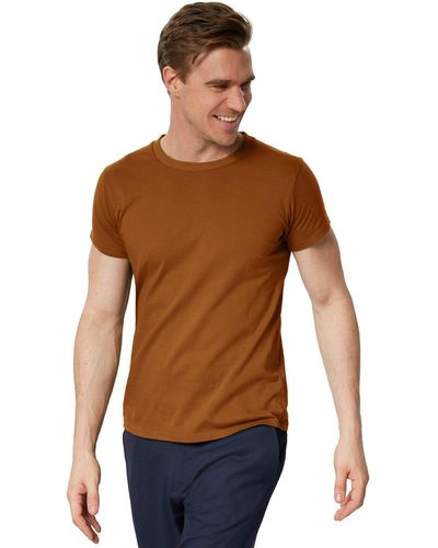 dressforfun T-Shirt Männer Rundhals - Braun