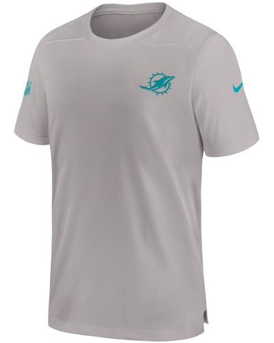 Nike Print-Shirt Miami Dolphins DriFIT Sideline Coach - Grau