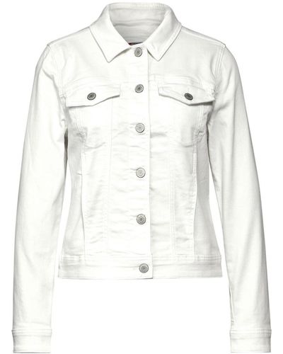 Street One Outdoorjacke QR Denim-Jacket,optic white - Grau