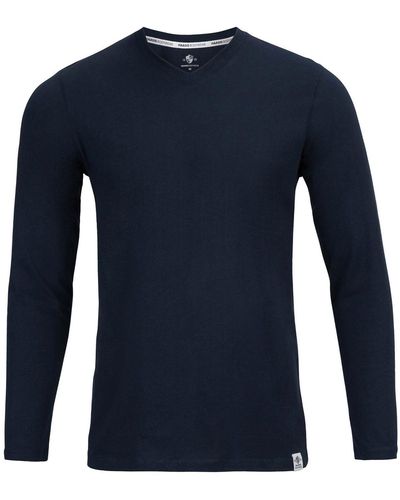 HAASIS Bodywear 1919 V-Shirt / Arm Bio-Cotton (Stück, 1-tlg) hohe Markenqualität - Blau