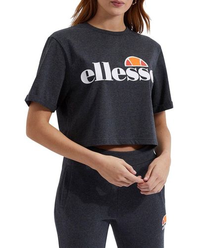 Ellesse T-Shirt - Crop-Top, Kurzarm, Crewneck - Schwarz