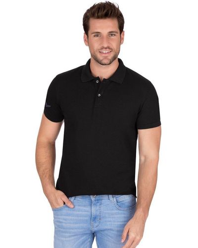Trigema Slim Fit Poloshirt aus DELUXE-Piqué (1-tlg) - Schwarz
