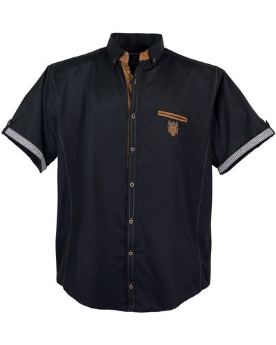 Lavecchia Kurzarmhemd Übergrößen Hemd 1128 modisches & zeitloses hemd - Schwarz