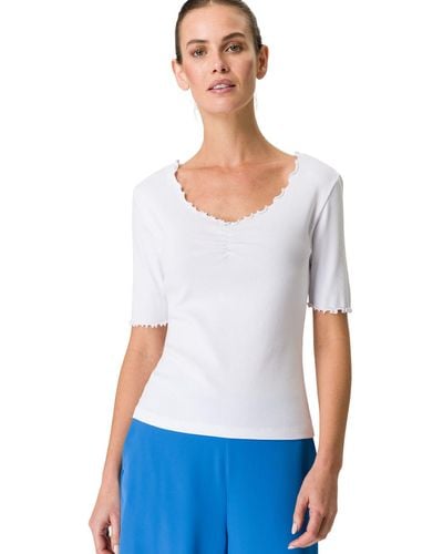 Zero T-Shirt mit Wellenkante (1-tlg) drapiert /gerafft - Weiß