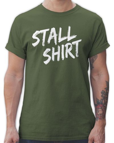 Shirtracer T-Shirt Stallshirt Distressed Pferd - Grün