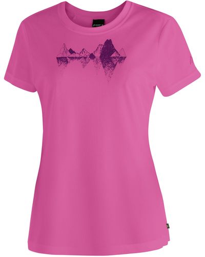 Maier Sports T-Shirt Tilia Pique W Funktionsshirt, Freizeitshirt mit Aufdruck - Pink