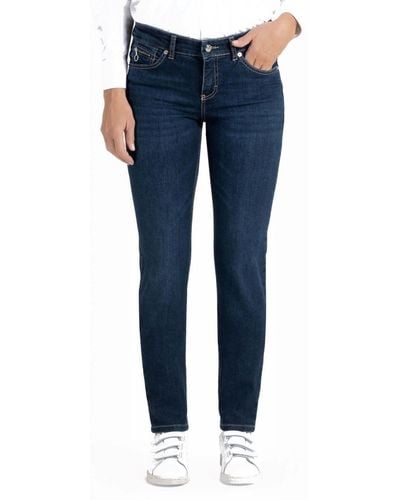 M·a·c 5940-90-0380L- Slim Fit Jeans mit mittlerer Leibhöhe blue washed - Blau