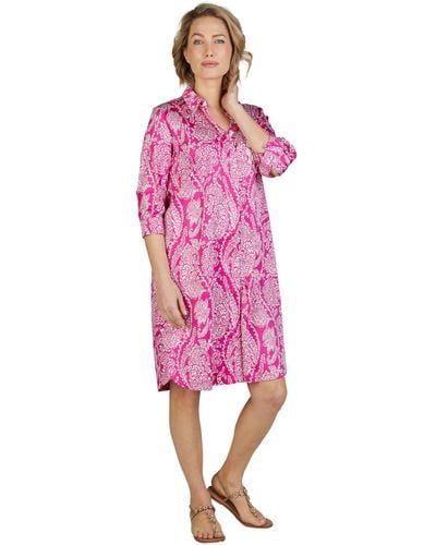 White Label Blusenkleid mit Paisley-Muster - Pink