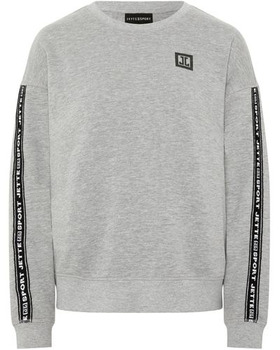 Jette Sport Sweatshirt mit Label-Akzenten - Grau