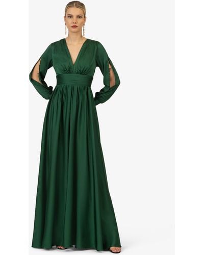 Kraimod Abendkleid aus hochwertigem Polyester Material mit tiefer V-Ausschnitt - Grün