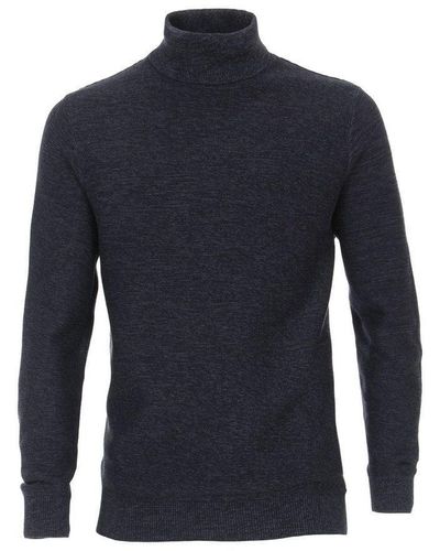 Venti V-Ausschnitt-Pullover blau regular fit (1-tlg)