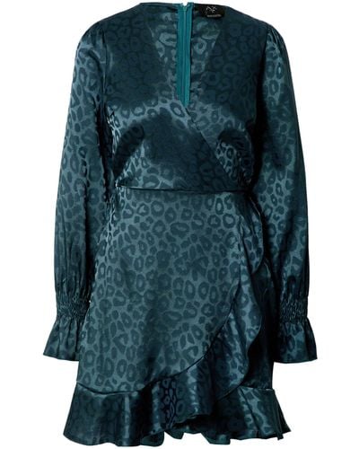 AX Paris Sommerkleid (1-tlg) Drapiert/gerafft, Wickel-Design - Blau