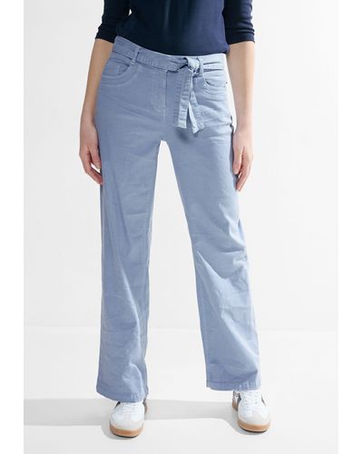 Cecil Comfort-fit-Jeans mit Kontrastnähten - Blau