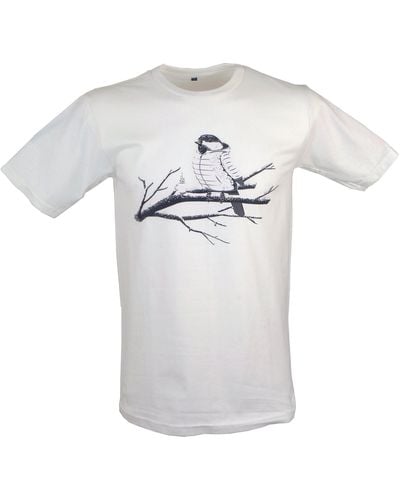 Guru-Shop Fun Retro Art T-Shirt - Flugpause /weiß alternative Bekleidung