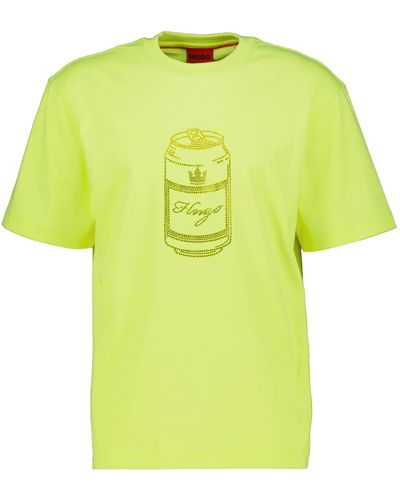 HUGO T-Shirt DEONDRIN (1-tlg) - Gelb