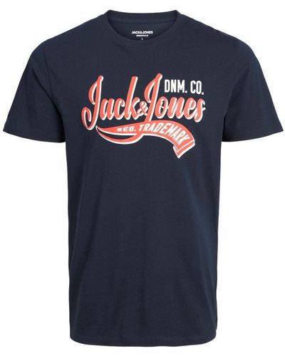 Jack & Jones & Print- XXL T-Shirt von Jack&Jones in groß Größen, navy - Blau