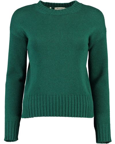 maerz muenchen Muenchen Strickpullover MAERZ Pullover grün in edler Wollmix-Qualität