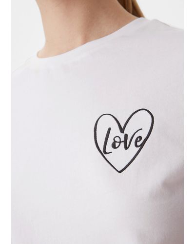 comma casual identity T-Shirt (1-tlg) Plain/ohne Details - Weiß